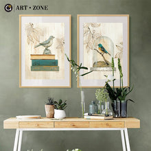 Load image into Gallery viewer, Flower Bird Canvas Painting