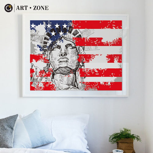 American Flag 3D HD Print Painting Canvas Art
