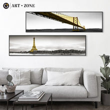 Load image into Gallery viewer, Blue Bridge Tower Scenery Painting Wall Art
