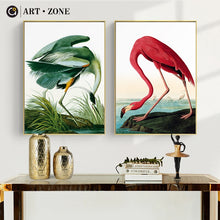 Load image into Gallery viewer, Red Green Flamingo Art Wall Painting