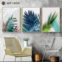 Load image into Gallery viewer, Modern Green Tropical Plant Leaves Canvas Art