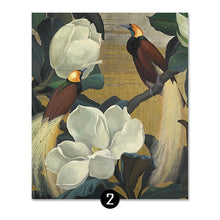 Load image into Gallery viewer, Peacock Art Canvas Painting Flower Feather Bird Pastoral Wall Art