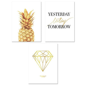 Pineapple Diamond Art Print Poster