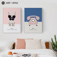 Load image into Gallery viewer, Canvas Paintings Cartoon Bear Phone Poster